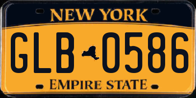 NY license plate GLB0586