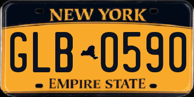 NY license plate GLB0590