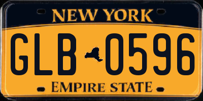 NY license plate GLB0596