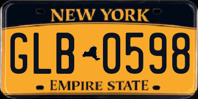 NY license plate GLB0598