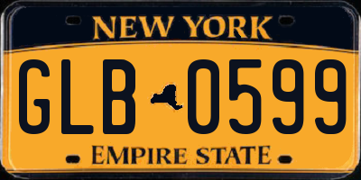 NY license plate GLB0599
