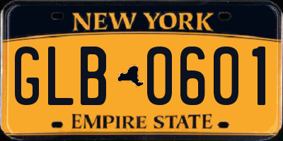 NY license plate GLB0601