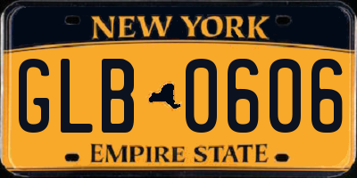 NY license plate GLB0606