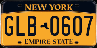 NY license plate GLB0607