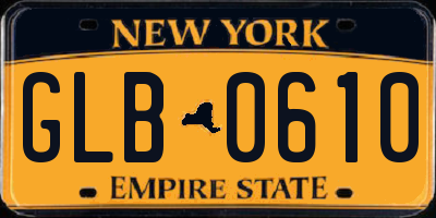 NY license plate GLB0610