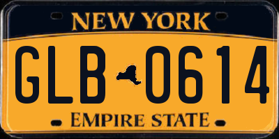 NY license plate GLB0614