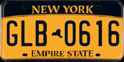 NY license plate GLB0616