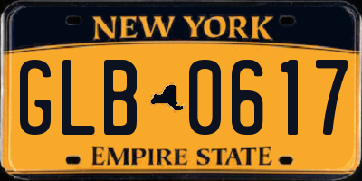 NY license plate GLB0617