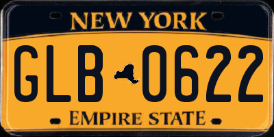 NY license plate GLB0622