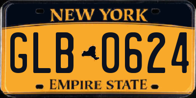 NY license plate GLB0624
