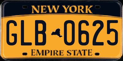 NY license plate GLB0625