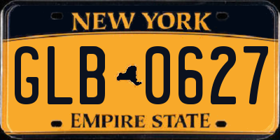 NY license plate GLB0627