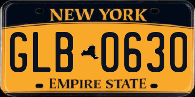 NY license plate GLB0630