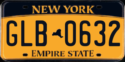 NY license plate GLB0632
