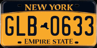 NY license plate GLB0633