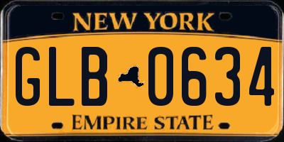 NY license plate GLB0634
