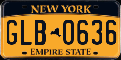 NY license plate GLB0636