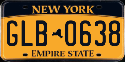 NY license plate GLB0638