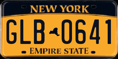 NY license plate GLB0641