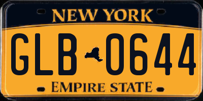 NY license plate GLB0644