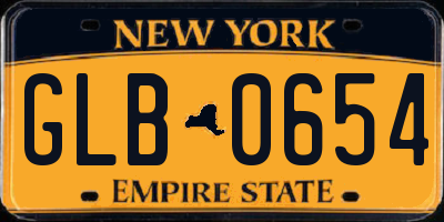NY license plate GLB0654