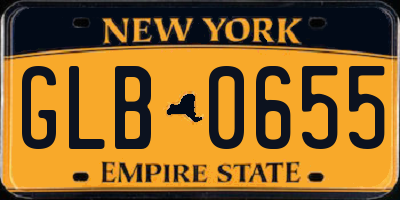 NY license plate GLB0655
