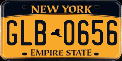 NY license plate GLB0656