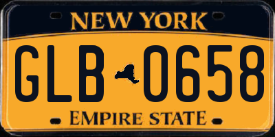 NY license plate GLB0658