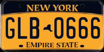 NY license plate GLB0666