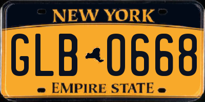 NY license plate GLB0668