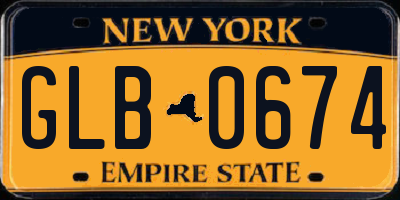 NY license plate GLB0674