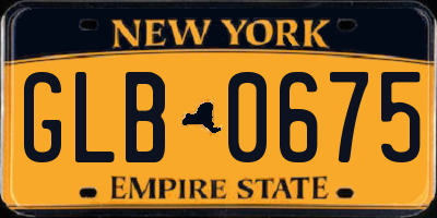 NY license plate GLB0675