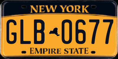 NY license plate GLB0677