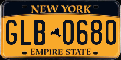 NY license plate GLB0680