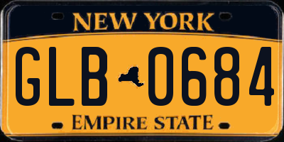 NY license plate GLB0684