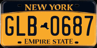 NY license plate GLB0687