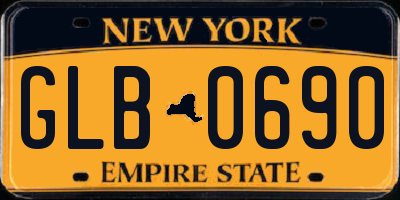 NY license plate GLB0690