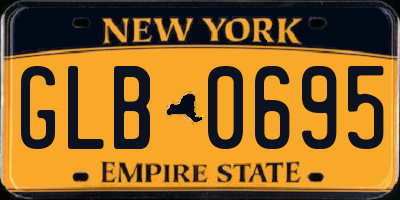 NY license plate GLB0695