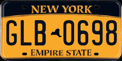 NY license plate GLB0698
