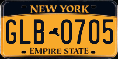 NY license plate GLB0705