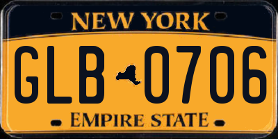 NY license plate GLB0706