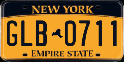 NY license plate GLB0711