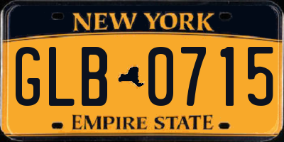 NY license plate GLB0715