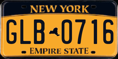 NY license plate GLB0716