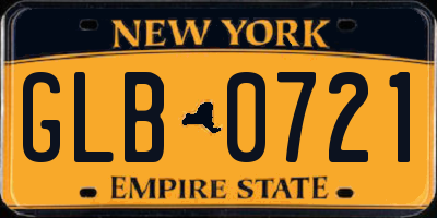 NY license plate GLB0721