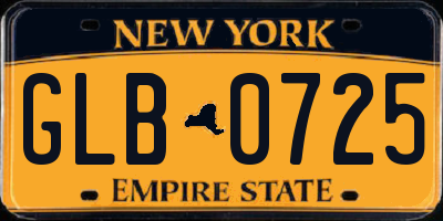 NY license plate GLB0725
