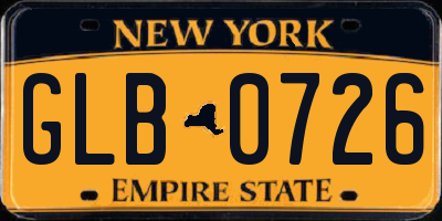 NY license plate GLB0726