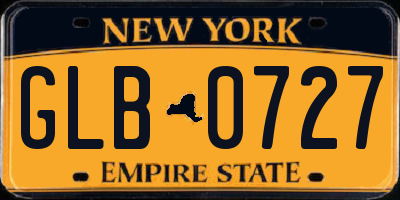 NY license plate GLB0727