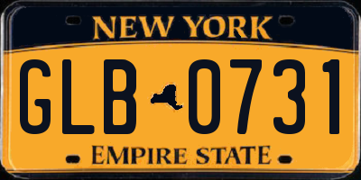 NY license plate GLB0731