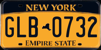 NY license plate GLB0732